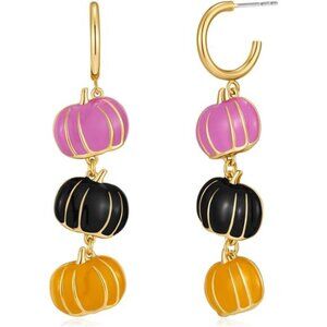 ✨ Halloween Pumpkin Earrings – Festive Triple Color Design